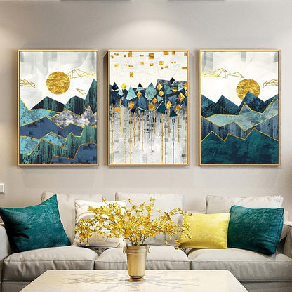 Modern Abstract Sun Art Print for Home Wall Decor