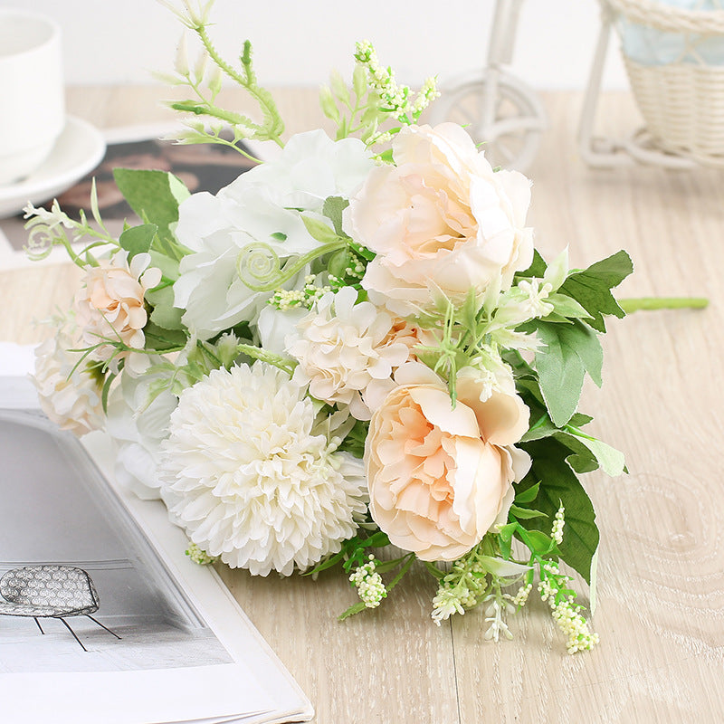Artificial Rose and Peony Bouquet for Home Decor