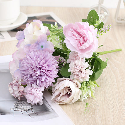 Artificial Rose and Peony Bouquet for Home Decor