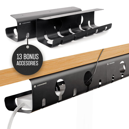 Under-Desk Cable Tray Set (2-Pack)