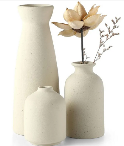 Modern Ceramic Vase Set (3-Piece)